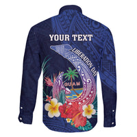 Personalised Guam Liberation Day Family Matching Tank Maxi Dress and Hawaiian Shirt Happy 80th Anniversary Fish Hook Mix Tropical Flowers LT14 - Polynesian Pride