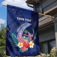 Personalised Guam Liberation Day Garden Flag Happy 80th Anniversary Fish Hook Mix Tropical Flowers LT14 - Polynesian Pride
