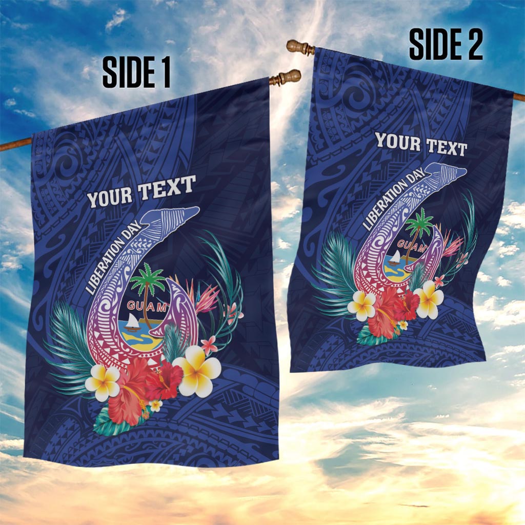 Personalised Guam Liberation Day Garden Flag Happy 80th Anniversary Fish Hook Mix Tropical Flowers LT14 - Polynesian Pride