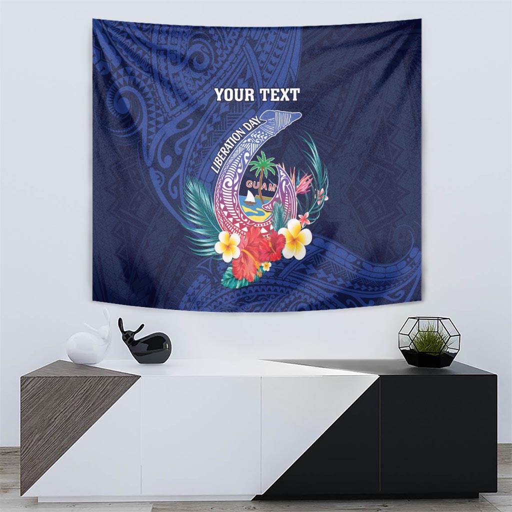 Personalised Guam Liberation Day Tapestry Happy 80th Anniversary Fish Hook Mix Tropical Flowers LT14 - Polynesian Pride