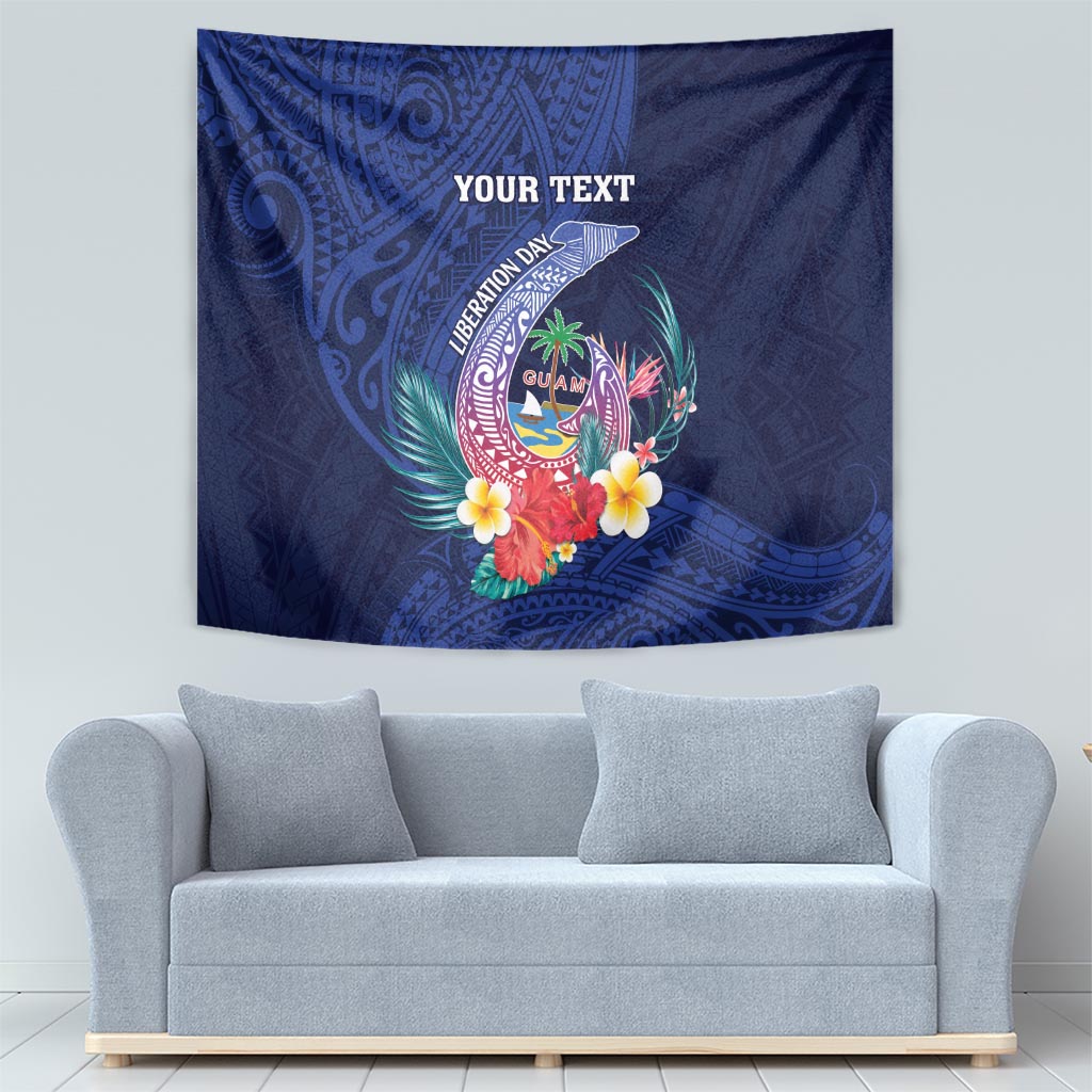 Personalised Guam Liberation Day Tapestry Happy 80th Anniversary Fish Hook Mix Tropical Flowers LT14 - Polynesian Pride