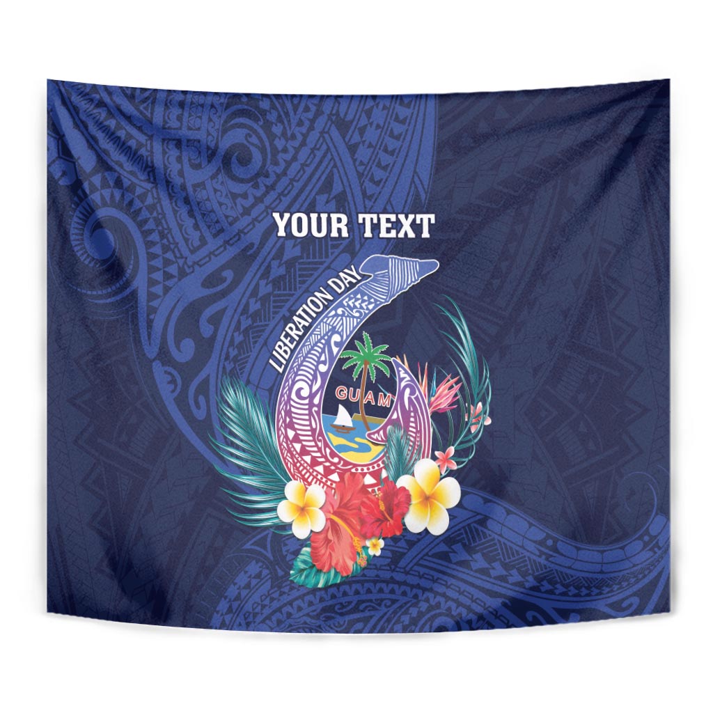 Personalised Guam Liberation Day Tapestry Happy 80th Anniversary Fish Hook Mix Tropical Flowers LT14 - Polynesian Pride
