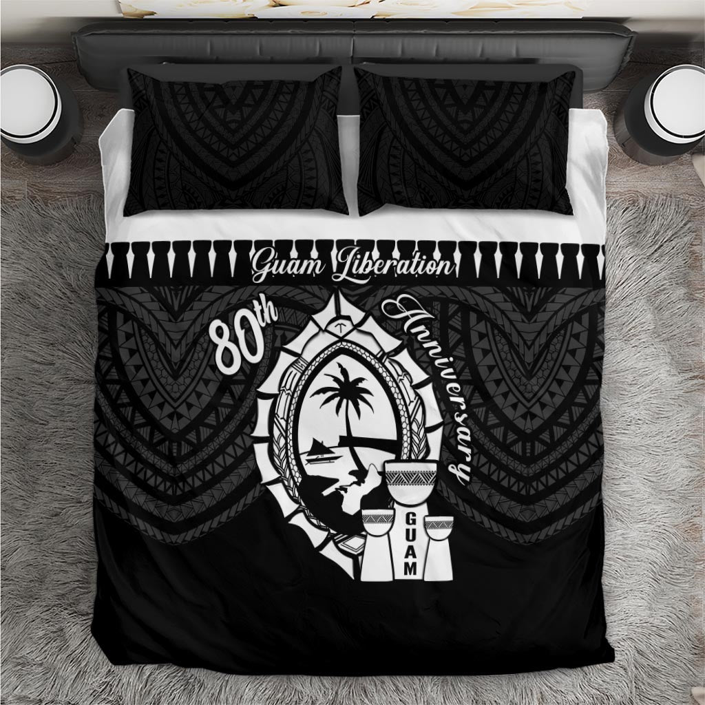 Guam Liberation Day Bedding Set Biba Guahan Chamorro 80th Anniversary - Black LT14 Black - Polynesian Pride