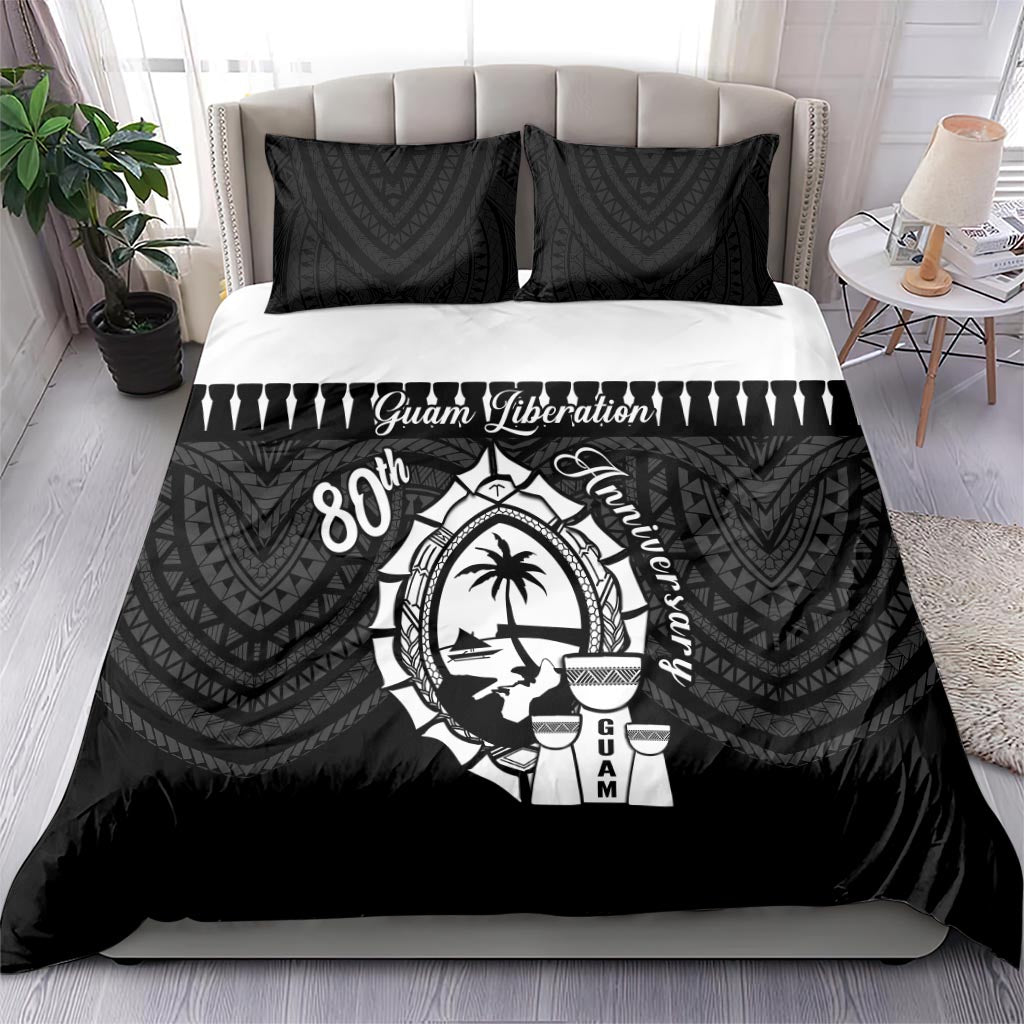Guam Liberation Day Bedding Set Biba Guahan Chamorro 80th Anniversary - Black LT14 - Polynesian Pride