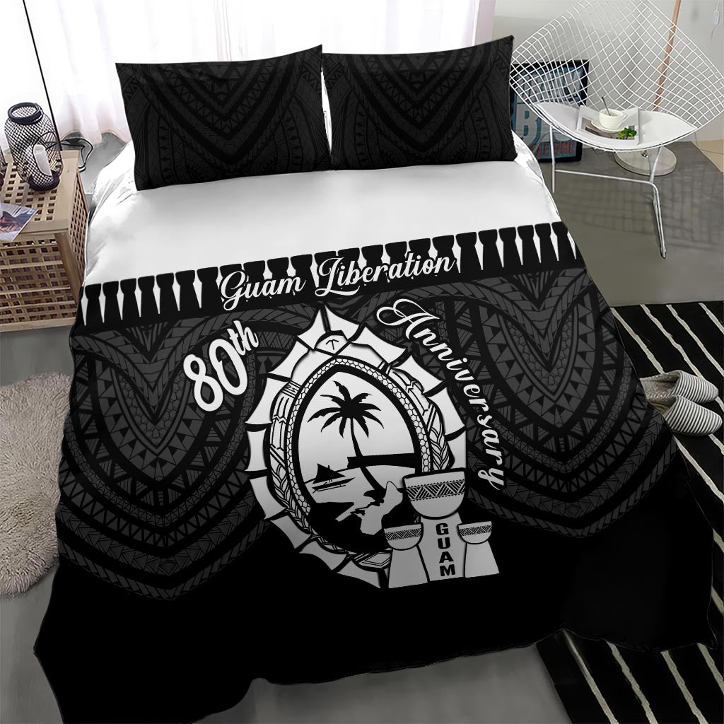 Guam Liberation Day Bedding Set Biba Guahan Chamorro 80th Anniversary - Black LT14 - Polynesian Pride