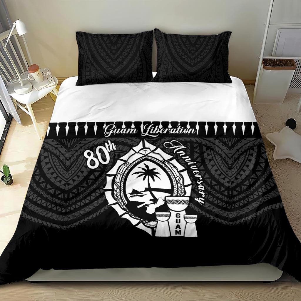 Guam Liberation Day Bedding Set Biba Guahan Chamorro 80th Anniversary - Black LT14 - Polynesian Pride