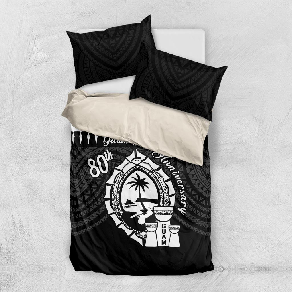 Guam Liberation Day Bedding Set Biba Guahan Chamorro 80th Anniversary - Black LT14 US Twin 172cm x 218cm Black - Polynesian Pride