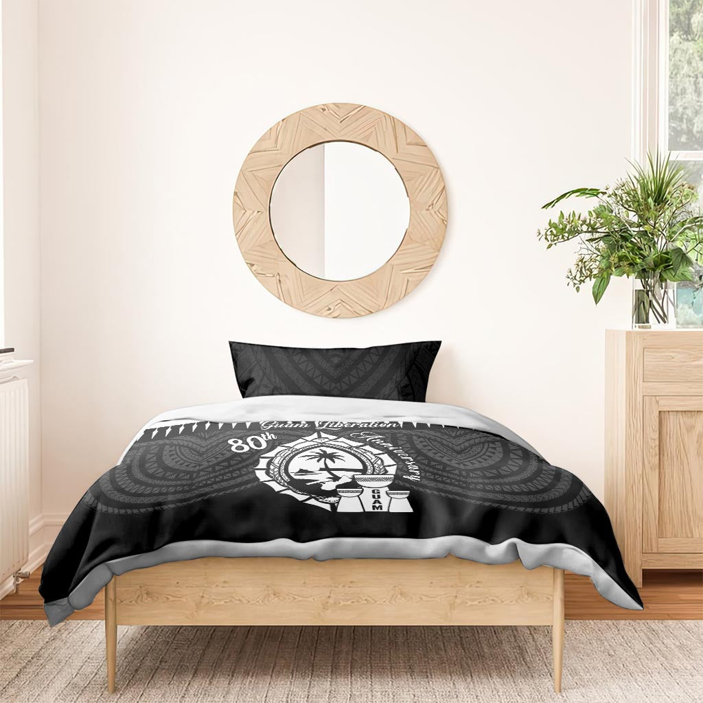 Guam Liberation Day Bedding Set Biba Guahan Chamorro 80th Anniversary - Black LT14 - Polynesian Pride