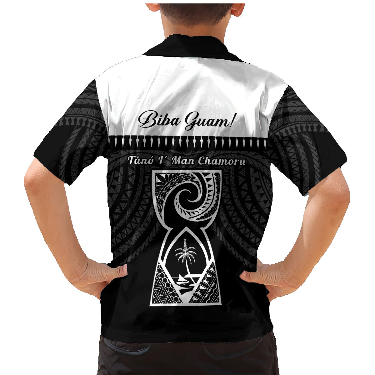Guam Liberation Day Family Matching Mermaid Dress and Hawaiian Shirt Biba Guahan Chamorro 80th Anniversary - Black LT14 - Polynesian Pride