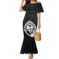 Guam Liberation Day Family Matching Mermaid Dress and Hawaiian Shirt Biba Guahan Chamorro 80th Anniversary - Black LT14 Mom's Dress Black - Polynesian Pride