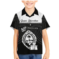 Guam Liberation Day Family Matching Mermaid Dress and Hawaiian Shirt Biba Guahan Chamorro 80th Anniversary - Black LT14 Son's Shirt Black - Polynesian Pride