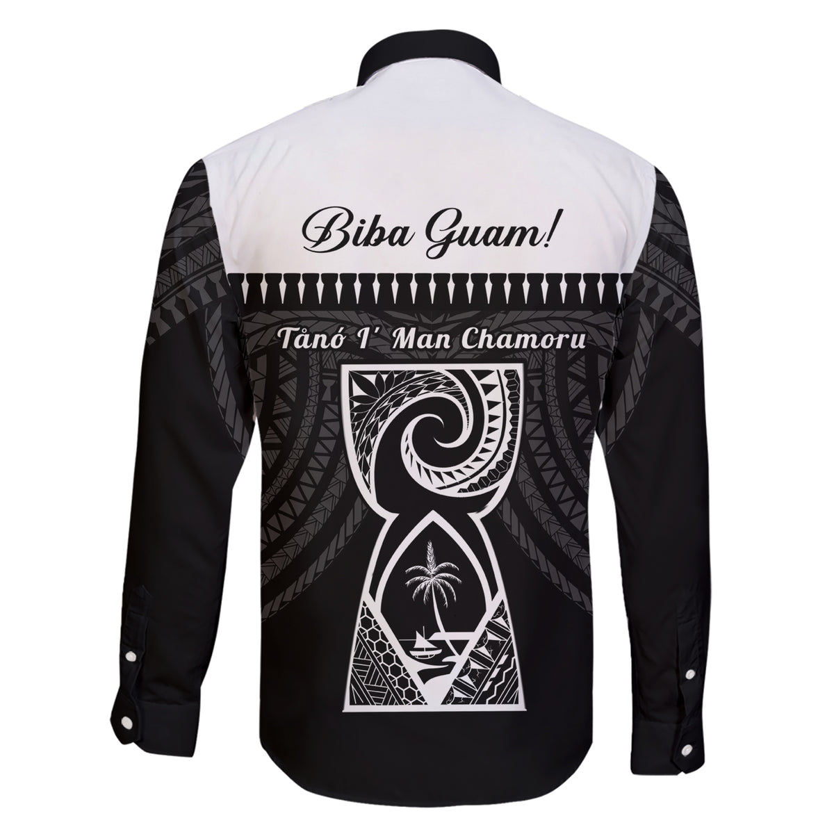 Guam Liberation Day Family Matching Short Sleeve Bodycon Dress and Hawaiian Shirt Biba Guahan Chamorro 80th Anniversary - Black LT14 - Polynesian Pride