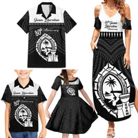 Guam Liberation Day Family Matching Summer Maxi Dress and Hawaiian Shirt Biba Guahan Chamorro 80th Anniversary - Black LT14 - Polynesian Pride