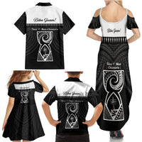 Guam Liberation Day Family Matching Summer Maxi Dress and Hawaiian Shirt Biba Guahan Chamorro 80th Anniversary - Black LT14 - Polynesian Pride