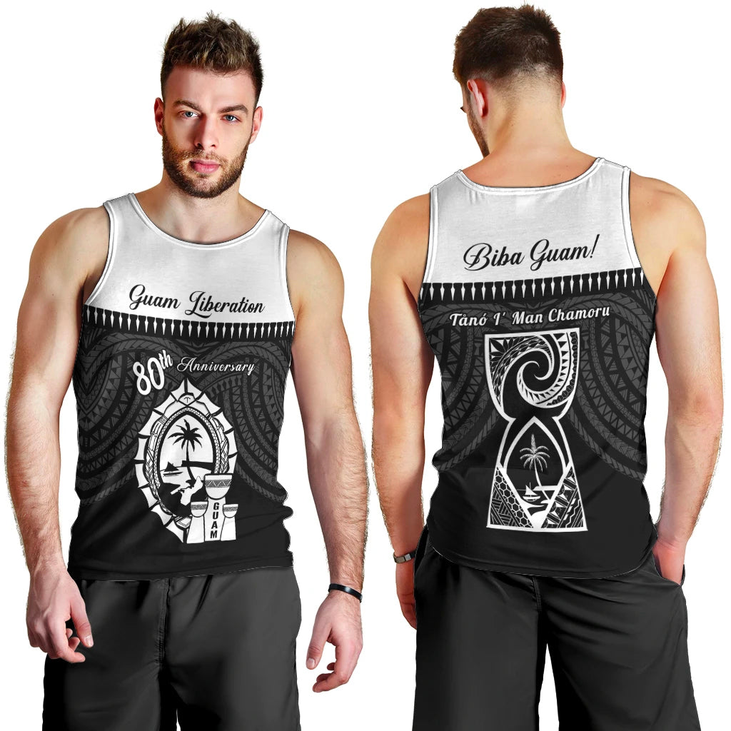 Guam Liberation Day Men Tank Top Biba Guahan Chamorro 80th Anniversary - Black LT14 - Polynesian Pride