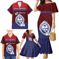 Guam Liberation Day Family Matching Mermaid Dress and Hawaiian Shirt Biba Guahan Chamorro 80th Anniversary - Blue LT14 - Polynesian Pride