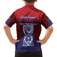 Guam Liberation Day Family Matching Puletasi and Hawaiian Shirt Biba Guahan Chamorro 80th Anniversary - Blue LT14 - Polynesian Pride