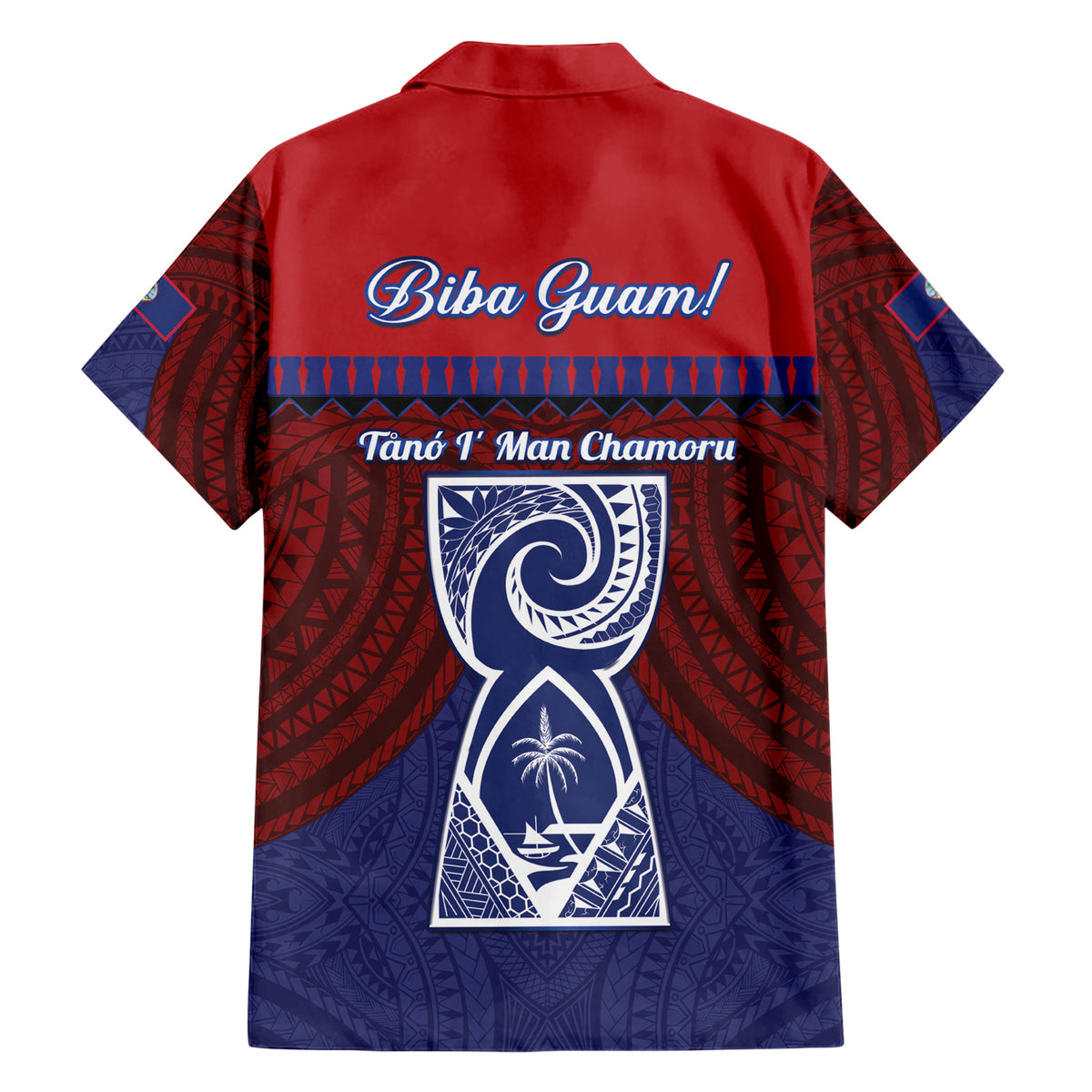 Guam Liberation Day Family Matching Short Sleeve Bodycon Dress and Hawaiian Shirt Biba Guahan Chamorro 80th Anniversary - Blue LT14 - Polynesian Pride