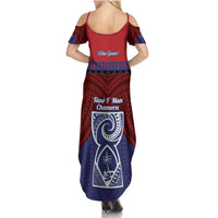 Guam Liberation Day Family Matching Summer Maxi Dress and Hawaiian Shirt Biba Guahan Chamorro 80th Anniversary - Blue LT14 - Polynesian Pride