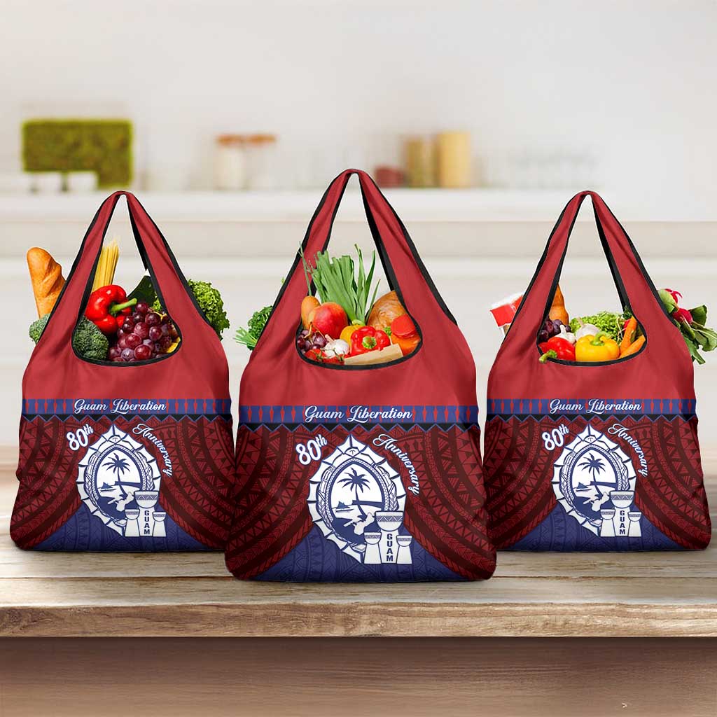 Guam Liberation Day Grocery Bag Biba Guahan Chamorro 80th Anniversary - Blue