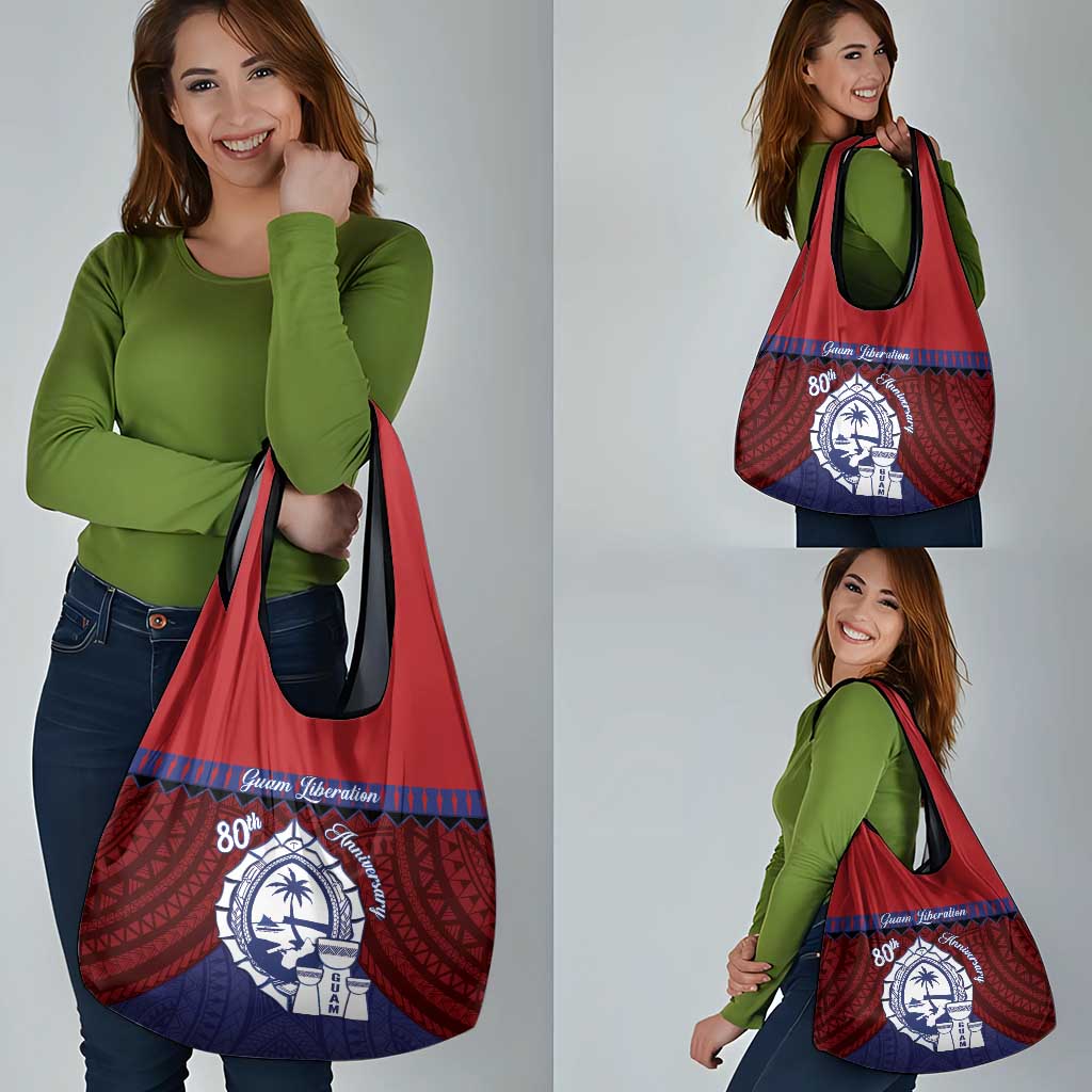 Guam Liberation Day Grocery Bag Biba Guahan Chamorro 80th Anniversary - Blue