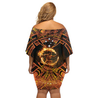 Samoa Teuila 2024 Festival Family Matching Off Shoulder Short Dress and Hawaiian Shirt Samoan Siva Afi With Red Gingers LT14 - Polynesian Pride