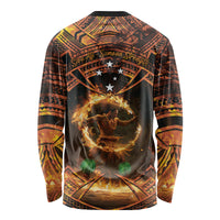 Samoa Teuila 2024 Festival Long Sleeve Shirt Samoan Siva Afi With Red Gingers