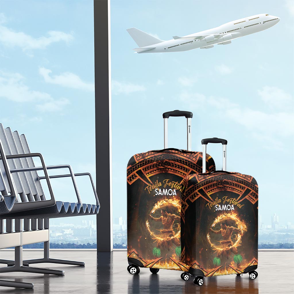 Samoa Teuila 2024 Festival Luggage Cover Samoan Siva Afi With Red Gingers