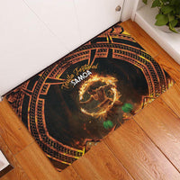 Samoa Teuila 2024 Festival Rubber Doormat Samoan Siva Afi With Red Gingers LT14 Black - Polynesian Pride