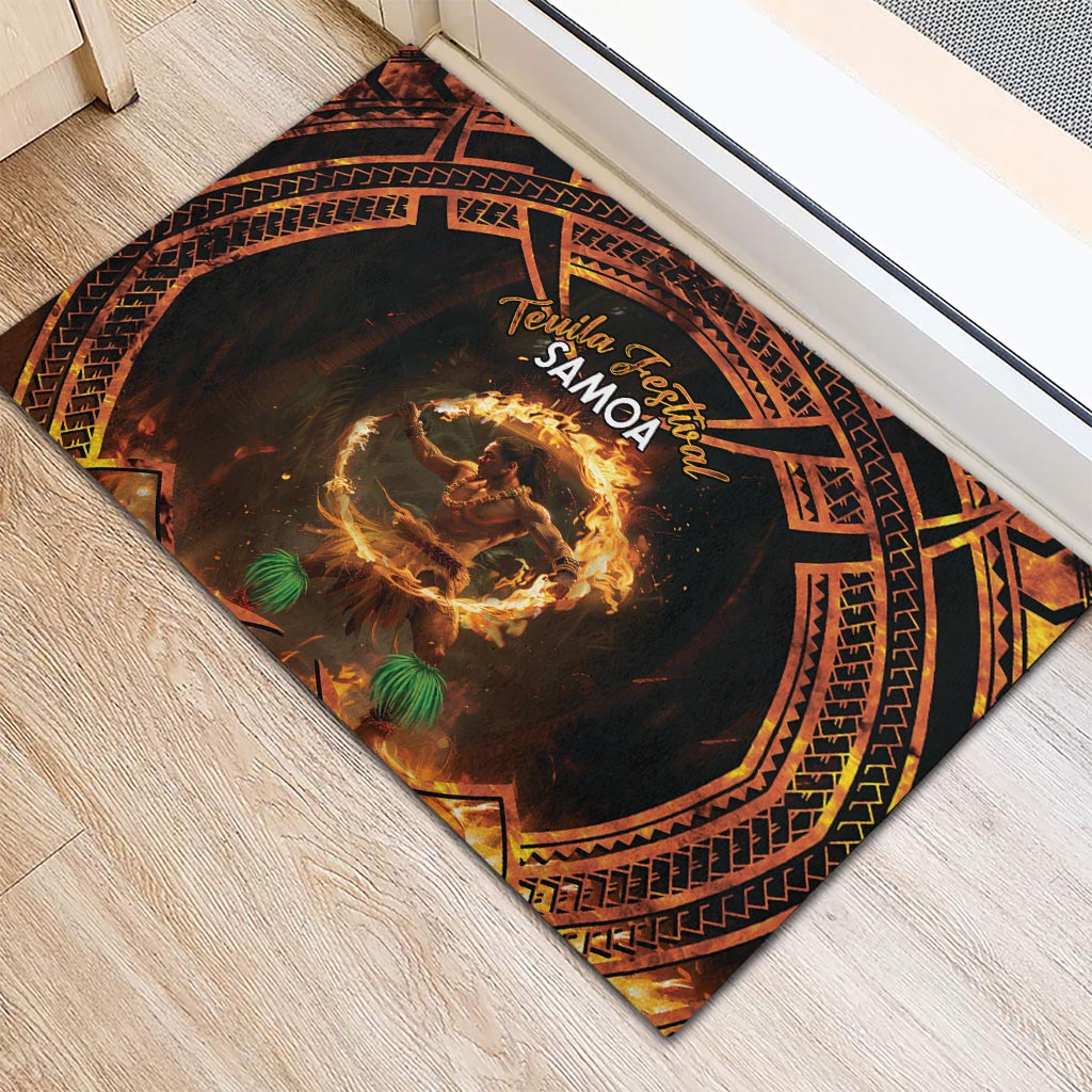 Samoa Teuila 2024 Festival Rubber Doormat Samoan Siva Afi With Red Gingers LT14 - Polynesian Pride