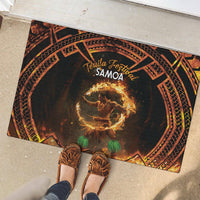 Samoa Teuila 2024 Festival Rubber Doormat Samoan Siva Afi With Red Gingers LT14 - Polynesian Pride