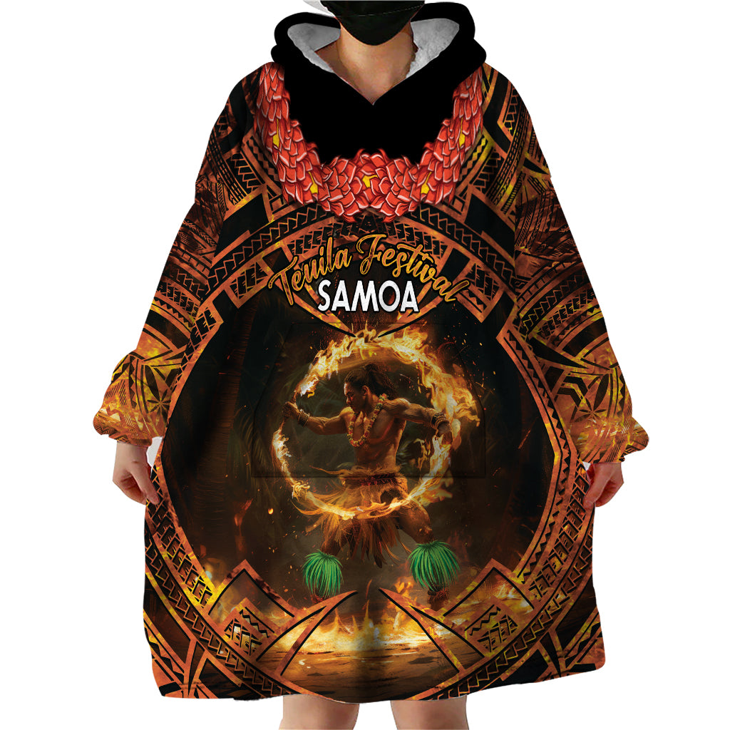 Samoa Teuila 2024 Festival Wearable Blanket Hoodie Samoan Siva Afi With Red Gingers LT14 - Polynesian Pride
