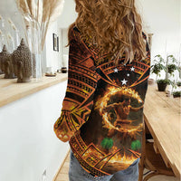 Samoa Teuila 2024 Festival Women Casual Shirt Samoan Siva Afi With Red Gingers LT14 - Polynesian Pride