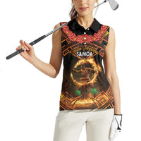 Samoa Teuila 2024 Festival Women Sleeveless Polo Shirt Samoan Siva Afi With Red Gingers LT14 - Polynesian Pride