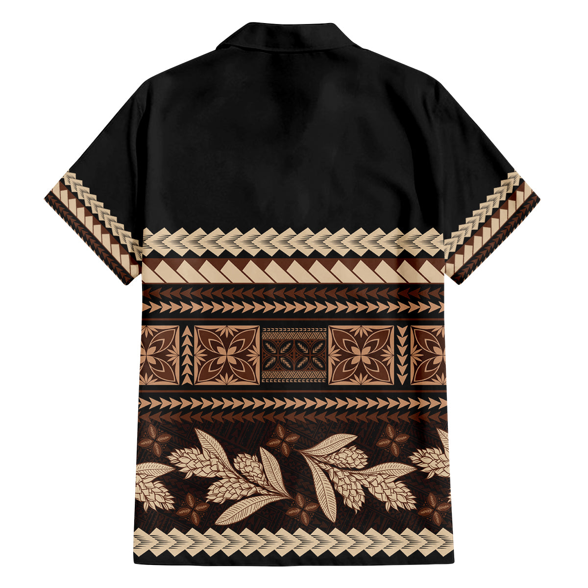 Black Samoa Siapo Teuila Flowers Family Matching Long Sleeve Bodycon Dress and Hawaiian Shirt LT14 - Polynesian Pride