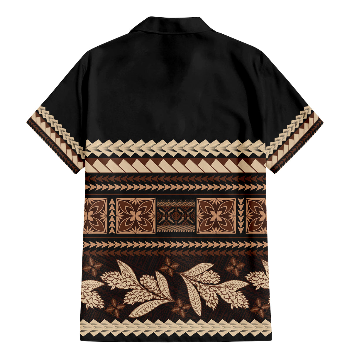 Black Samoa Siapo Teuila Flowers Family Matching Mermaid Dress and Hawaiian Shirt LT14 - Polynesian Pride