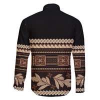 Black Samoa Siapo Teuila Flowers Family Matching Short Sleeve Bodycon Dress and Hawaiian Shirt LT14 - Polynesian Pride