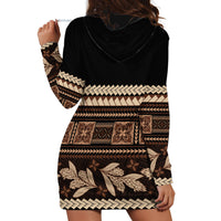 Black Samoa Siapo Teuila Flowers Hoodie Dress LT14 - Polynesian Pride