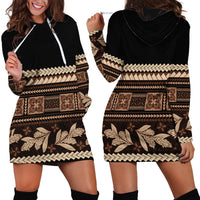 Black Samoa Siapo Teuila Flowers Hoodie Dress LT14 - Polynesian Pride
