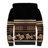 Black Samoa Siapo Teuila Flowers Sherpa Hoodie LT14 - Polynesian Pride