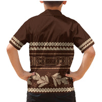 Brown Samoa Siapo Teuila Flowers Family Matching Mermaid Dress and Hawaiian Shirt LT14 - Polynesian Pride