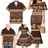Brown Samoa Siapo Teuila Flowers Family Matching Mermaid Dress and Hawaiian Shirt LT14 - Polynesian Pride