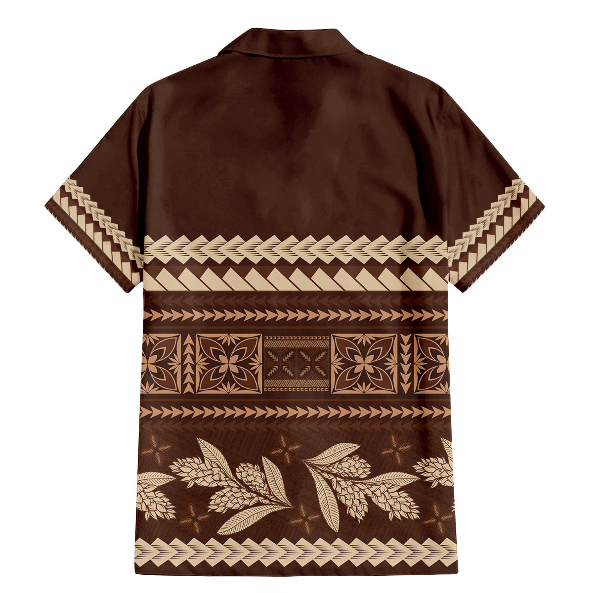 Brown Samoa Siapo Teuila Flowers Family Matching Mermaid Dress and Hawaiian Shirt LT14 - Polynesian Pride