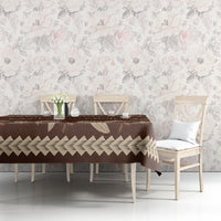 Brown Samoa Siapo Teuila Flowers Tablecloth