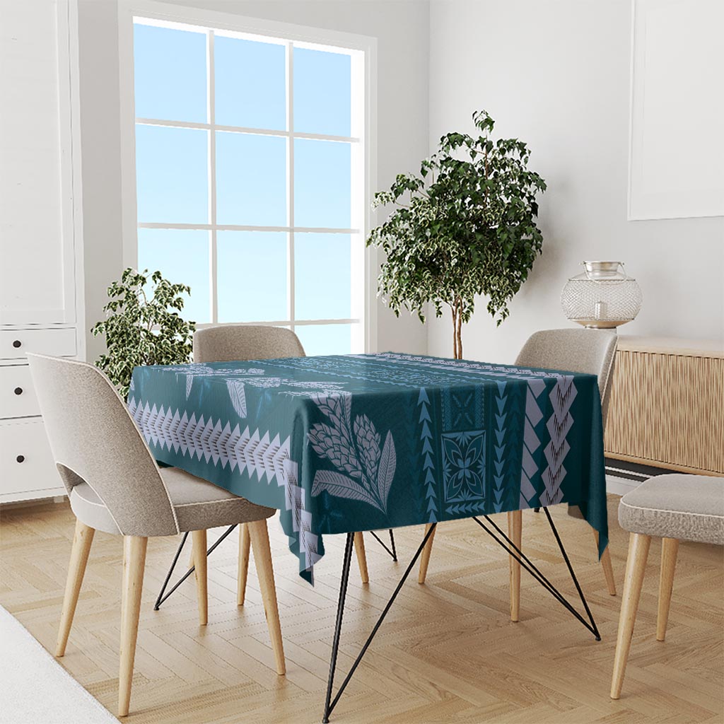 Dark Cyan Samoa Siapo Teuila Flowers Tablecloth