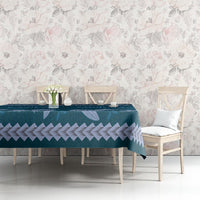 Dark Cyan Samoa Siapo Teuila Flowers Tablecloth