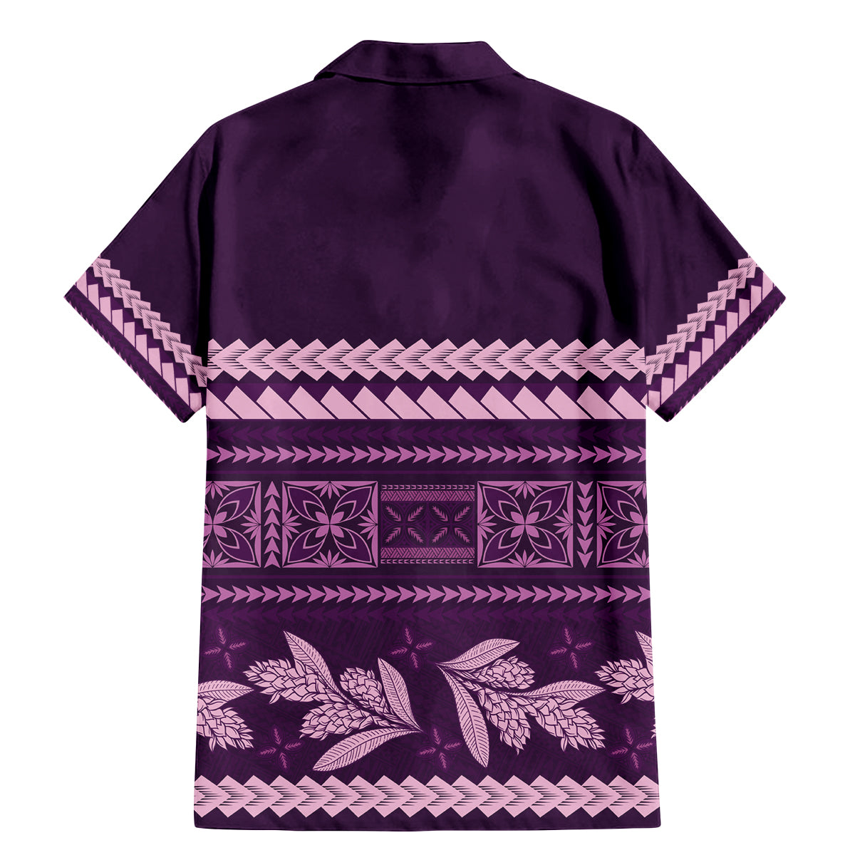 Purple Samoa Siapo Teuila Flowers Family Matching Mermaid Dress and Hawaiian Shirt LT14 - Polynesian Pride