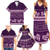 Purple Samoa Siapo Teuila Flowers Family Matching Summer Maxi Dress and Hawaiian Shirt LT14 - Polynesian Pride
