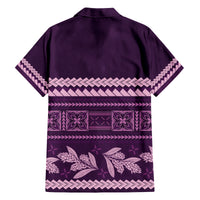 Purple Samoa Siapo Teuila Flowers Family Matching Summer Maxi Dress and Hawaiian Shirt LT14 - Polynesian Pride