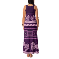 Purple Samoa Siapo Teuila Flowers Family Matching Tank Maxi Dress and Hawaiian Shirt LT14 - Polynesian Pride